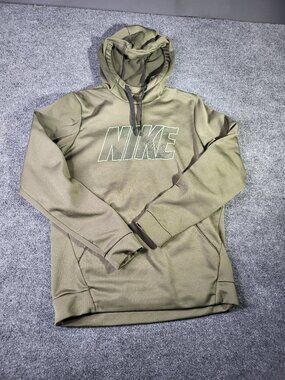 Nike Men's Dri-Fit Pullover Hoodie Olive Green S